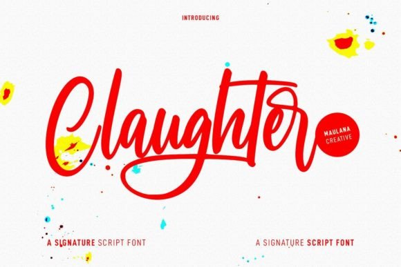 Claughter: A Modern Script Font for Digital Creativity